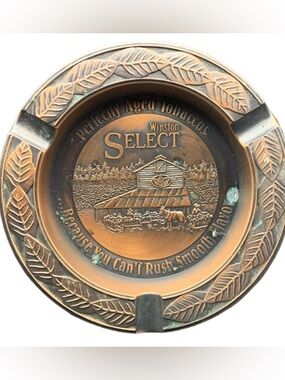 Vintage NOS Winston Select Ashtray RJRTC Toned Copper Patina Unique